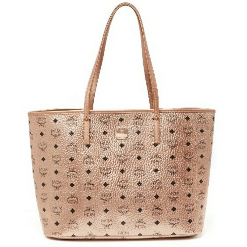 MCM Champagne Gold Reversable Tote W/ Wallet Pouch - Picture 6 of 11